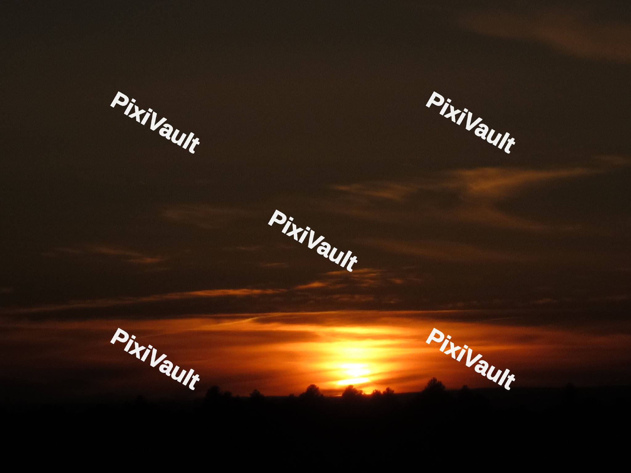 Silhouette of mountains at Sunset